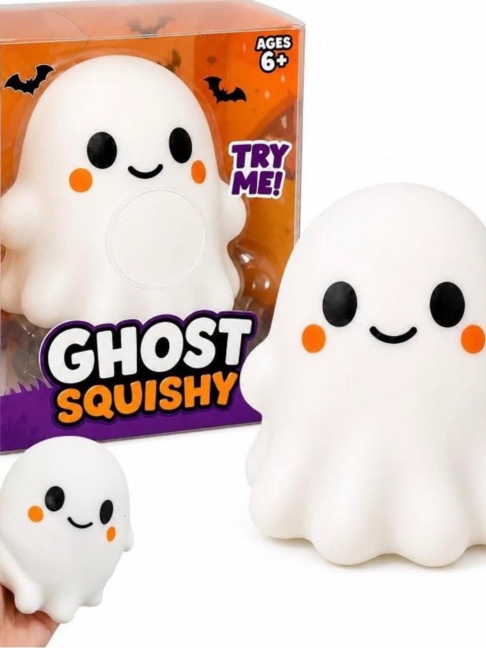 Target White Ghost Squishy Toy with Red Cheeks